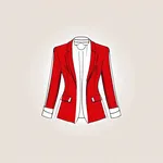 red stand-collar blazer image